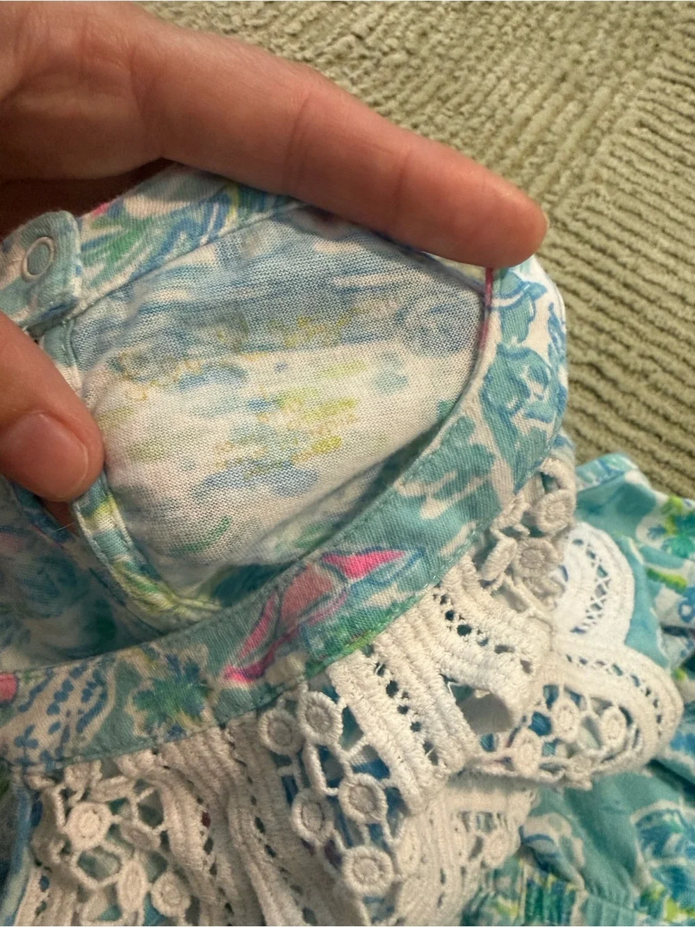 Lilly Pulitzer Mini Pearl Romper Girls Sz 8 What A Lovely Place